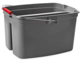 Rubbermaid FG262888GRAY Plastic Double Pail / Divided Bucket 19 qt. - Gray
