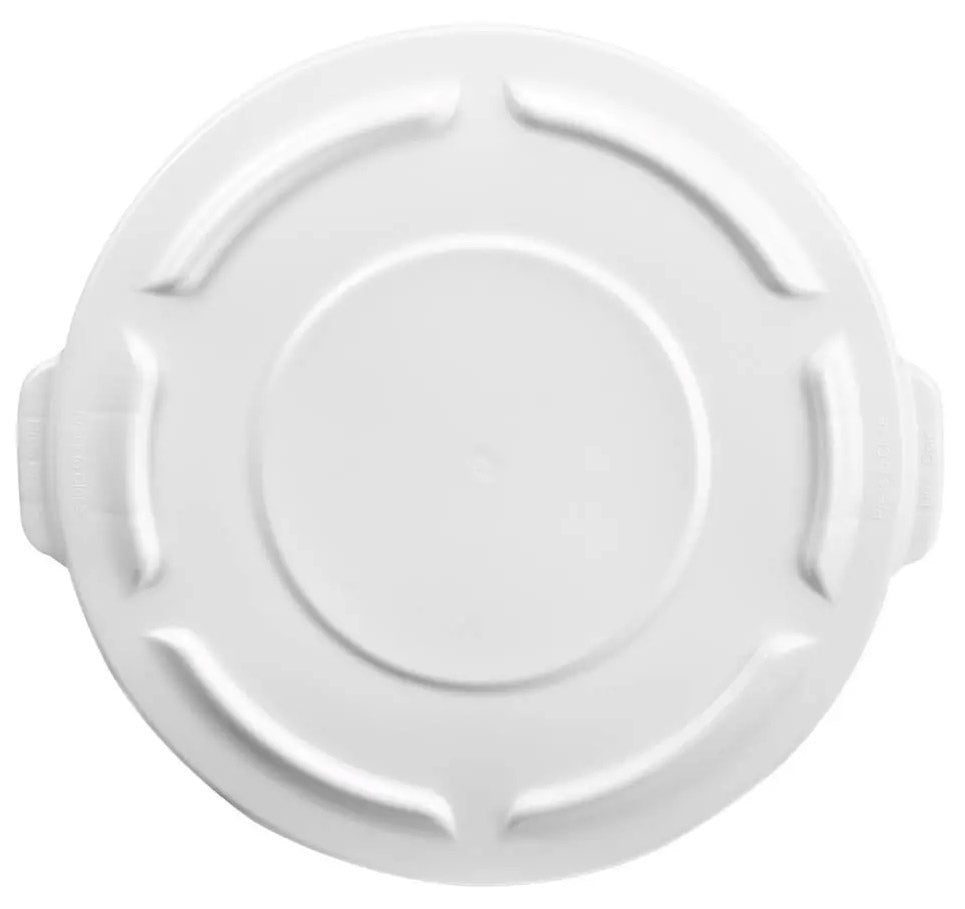 Rubbermaid FG263100WHT BRUTE Self-Draining Round Flat Lid for use with 32-Gallon Container - White