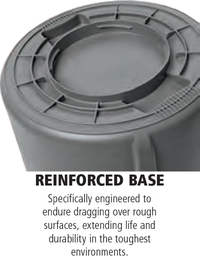 Rubbermaid FG263200GRAY Vented BRUTE Round Container 32 Gal. - Gray