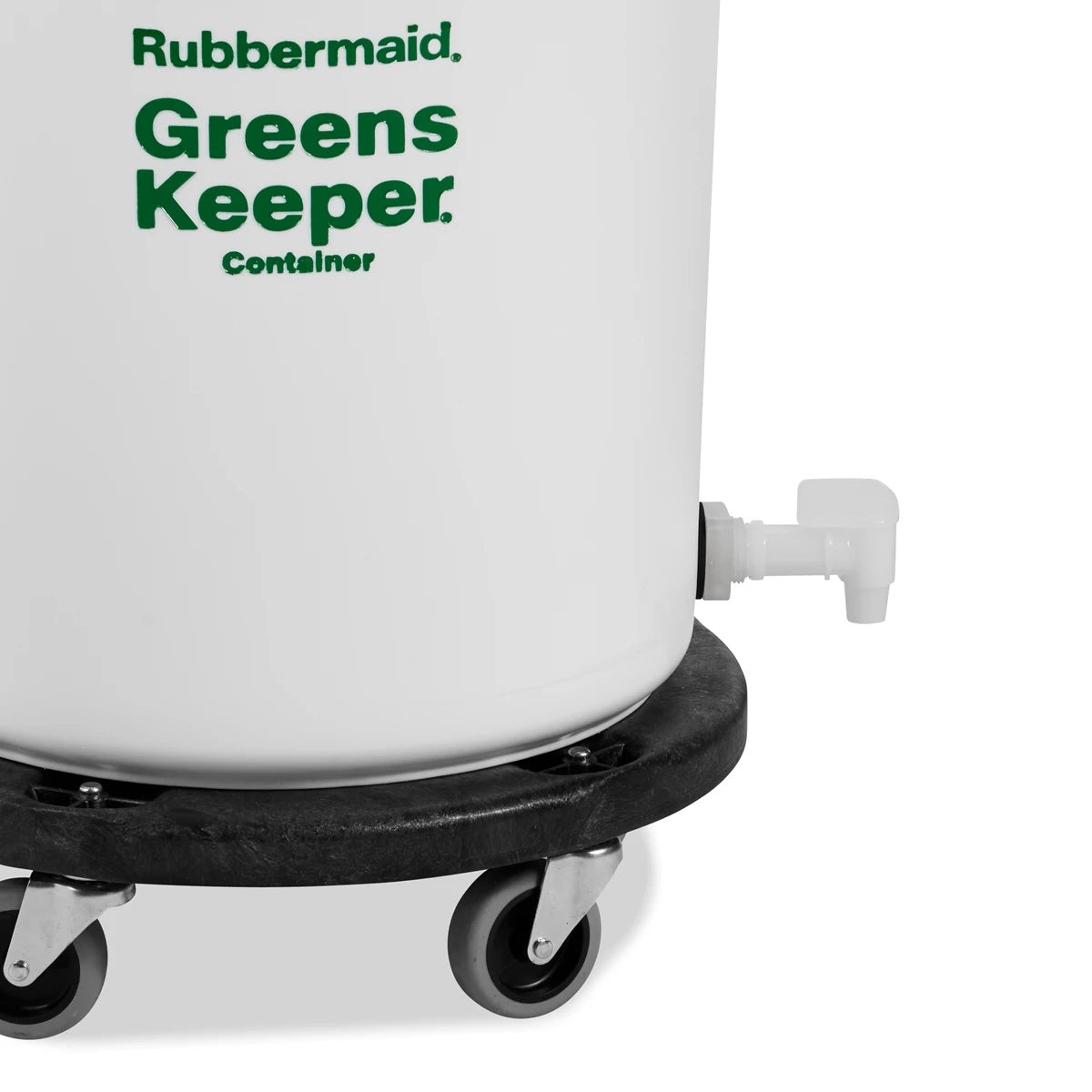 Rubbermaid FG263600WHT BRUTE Greenskeeper Vegetable Crisper Container with Lid and Dolly 32 Gal. - White
