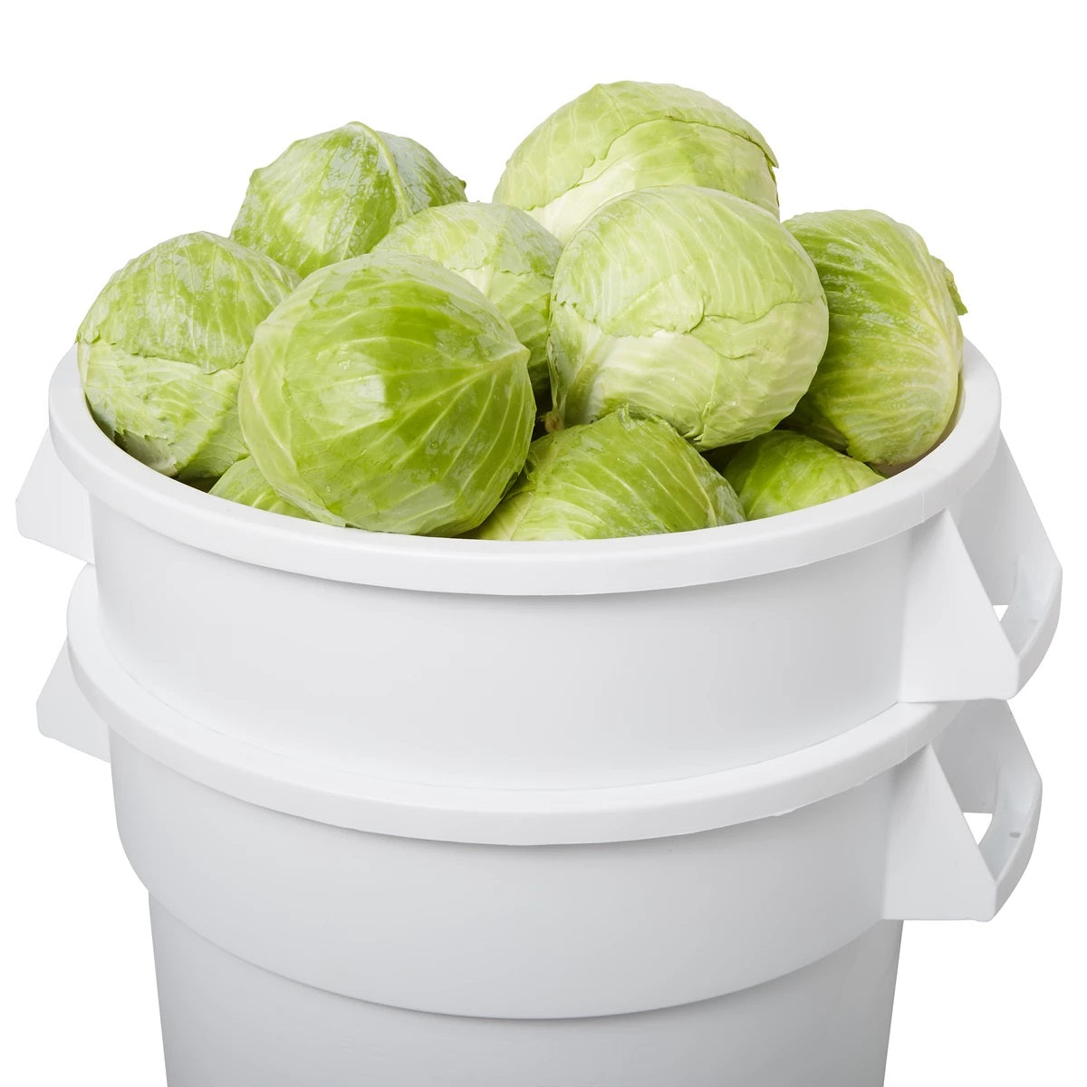 Rubbermaid FG263600WHT BRUTE Greenskeeper Vegetable Crisper Container with Lid and Dolly 32 Gal. - White