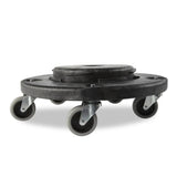 Rubbermaid FG264000BLA BRUTE Round Plastic Utility / Trash Can Dolly - for 2620, 2632, 2643, 2655 Containers - 250 lb. Capacity
