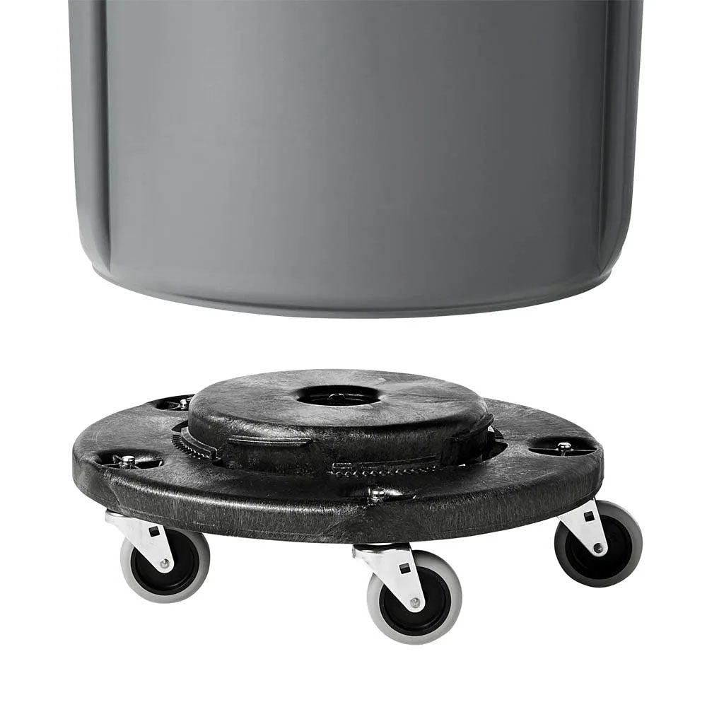 Rubbermaid FG264000BLA BRUTE Round Plastic Utility / Trash Can Dolly - for 2620, 2632, 2643, 2655 Containers - 250 lb. Capacity