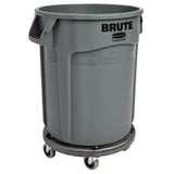 Rubbermaid FG264000BLA BRUTE Round Plastic Utility / Trash Can Dolly - for 2620, 2632, 2643, 2655 Containers - 250 lb. Capacity