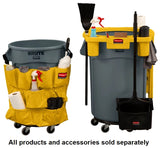 Rubbermaid FG264043BLA BRUTE Round Plastic Quiet Utility / Trash Can Dolly 18-1/4"Dia - Black - for FG262000, FG263200, FG264300, FG265500 Containers 20-55 Gallon