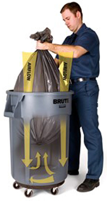 Rubbermaid FG264360BLUE Vented BRUTE Round Container 44 Gal. - Blue