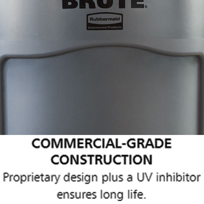 Rubbermaid FG264360GRAY Vented BRUTE Round Container 44 Gal. - Gray