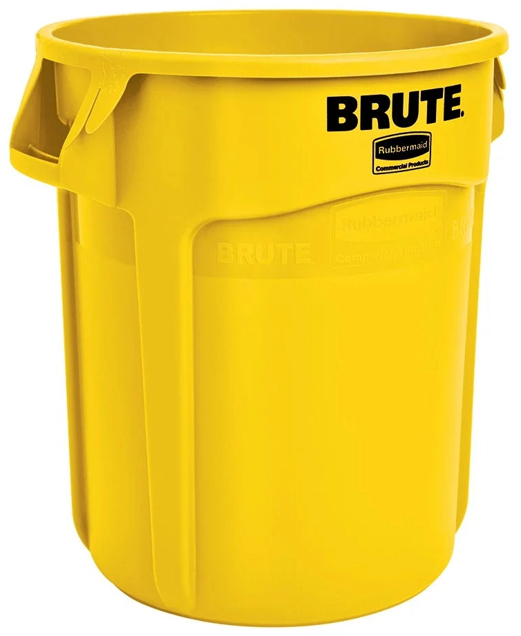 Rubbermaid FG264360YEL Vented BRUTE Round Container 44 Gal. - Yellow