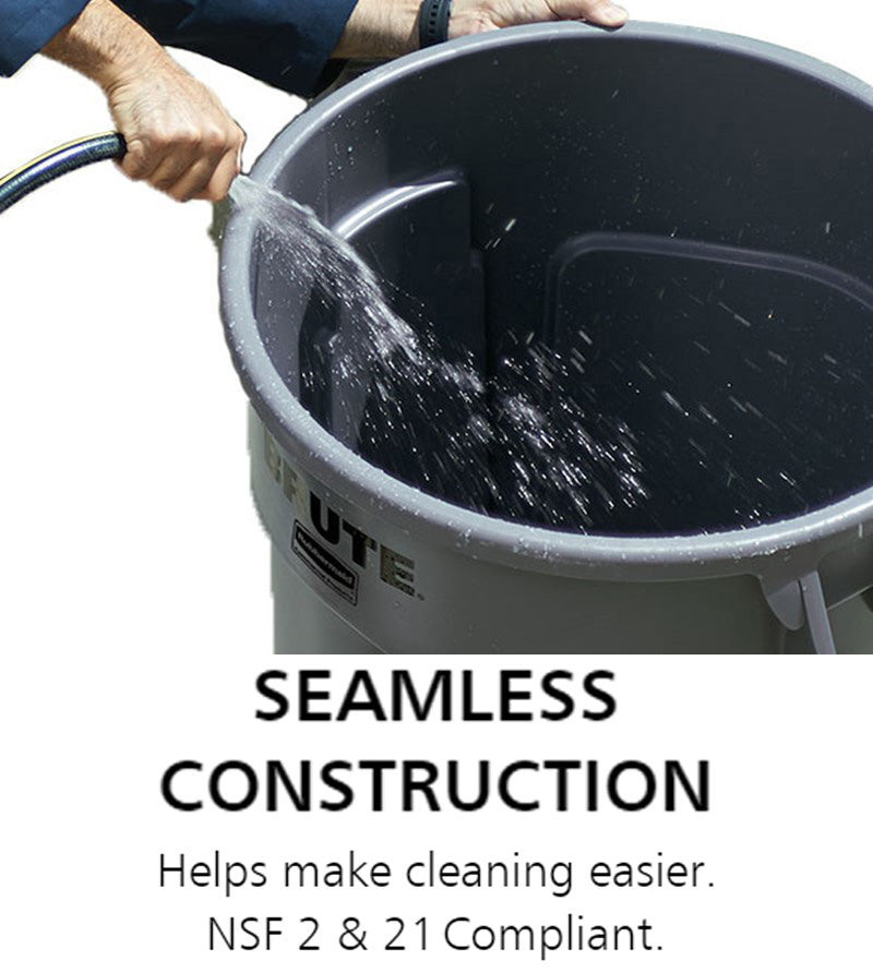 Rubbermaid FG264360YEL Vented BRUTE Round Container 44 Gal. - Yellow