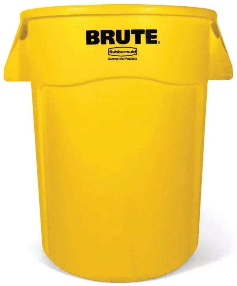 Rubbermaid FG264360YEL Vented BRUTE Round Container 44 Gal. - Yellow