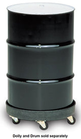 Rubbermaid FG265000BLA Round Plastic Universal Drum Trash Can Dolly with flat Center 24-3/8"D x 7-1/7"H - Black - 500 lb/Capacity