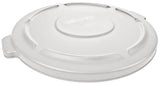 Rubbermaid FG265400WHT BRUTE Self-Draining Round Flat Lid for use with 55-Gallon Container - White