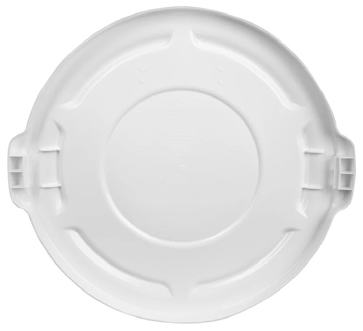 Rubbermaid FG265400WHT BRUTE Self-Draining Round Flat Lid for use with 55-Gallon Container - White