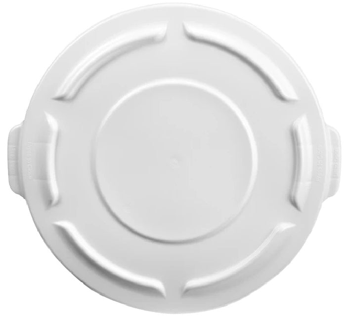 Rubbermaid FG265400WHT BRUTE Self-Draining Round Flat Lid for use with 55-Gallon Container - White