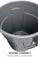 Rubbermaid FG265500RED Vented BRUTE Round Container 55 Gal. - Red