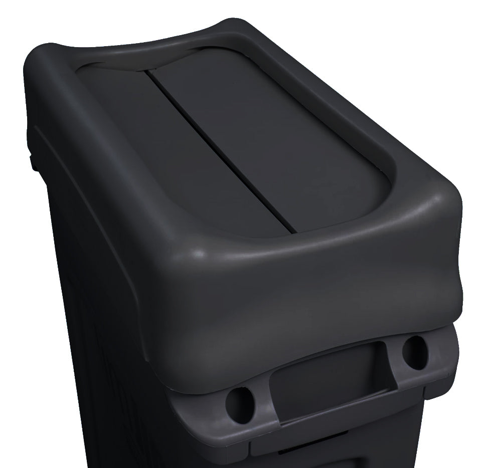 Rubbermaid FG267360BLA Slim Jim Swing-Top Container Lid - Black