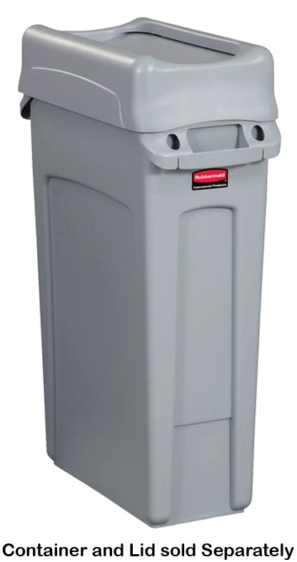 Rubbermaid FG267360GRAY Slim Jim Swing-Top Container Lid - Gray