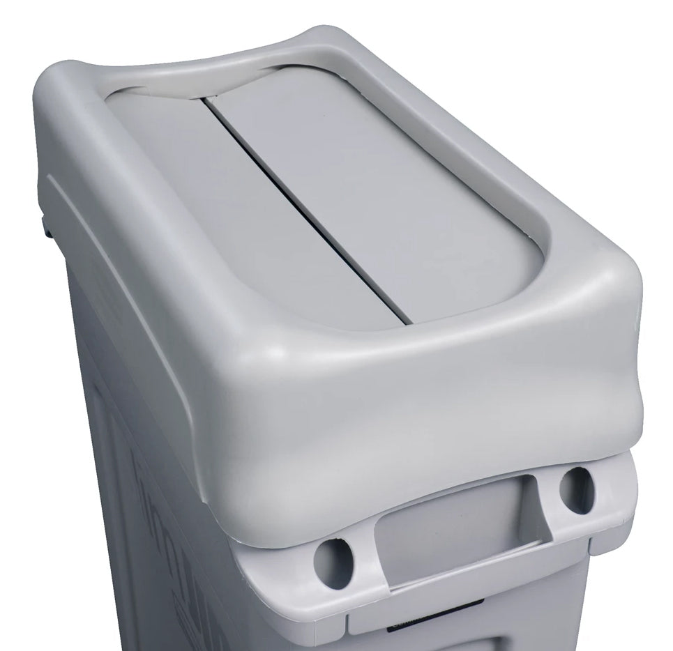 Rubbermaid FG267360GRAY Slim Jim Swing-Top Container Lid - Gray