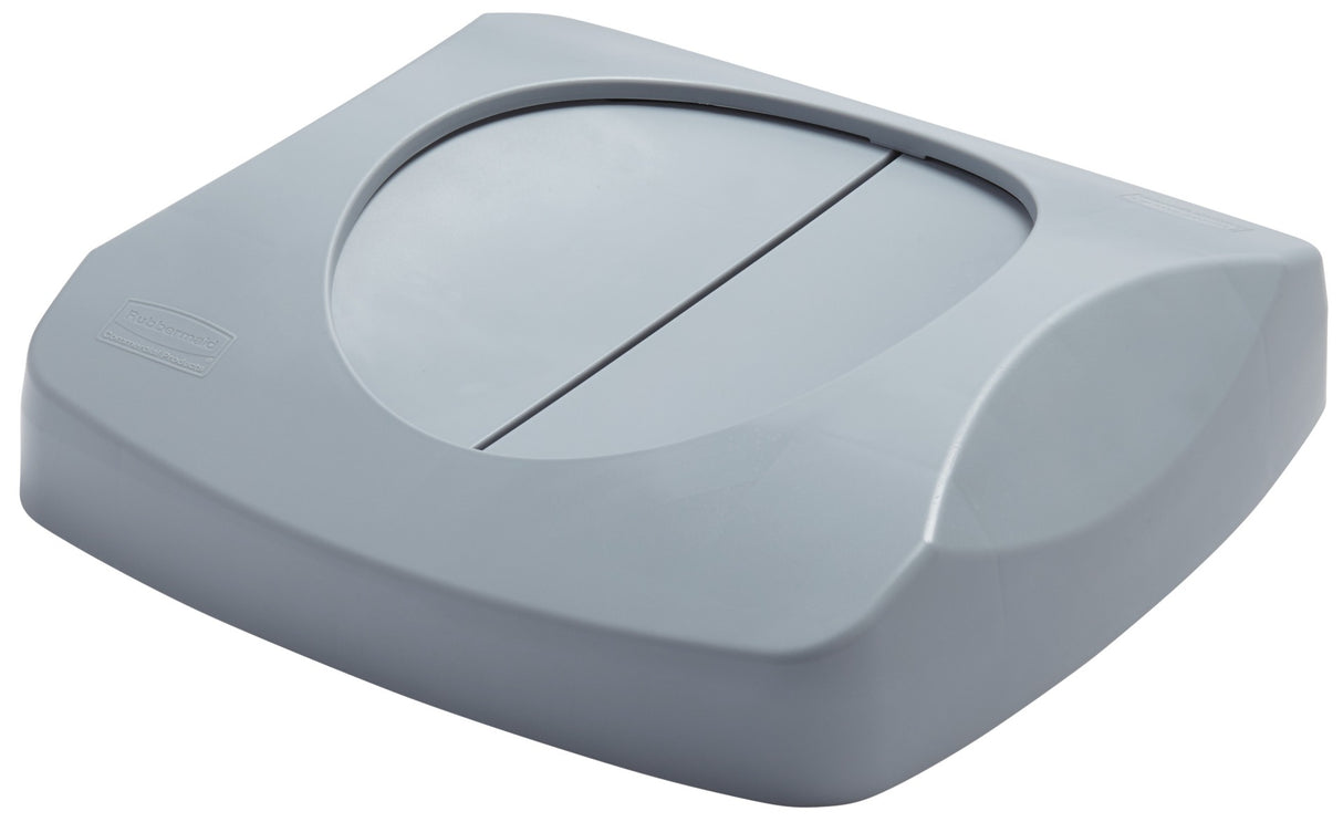 Rubbermaid FG268988GRAY Untouchable Square Swing-In-Top Trash Can Lid for 23-Gallon Containers - Gray