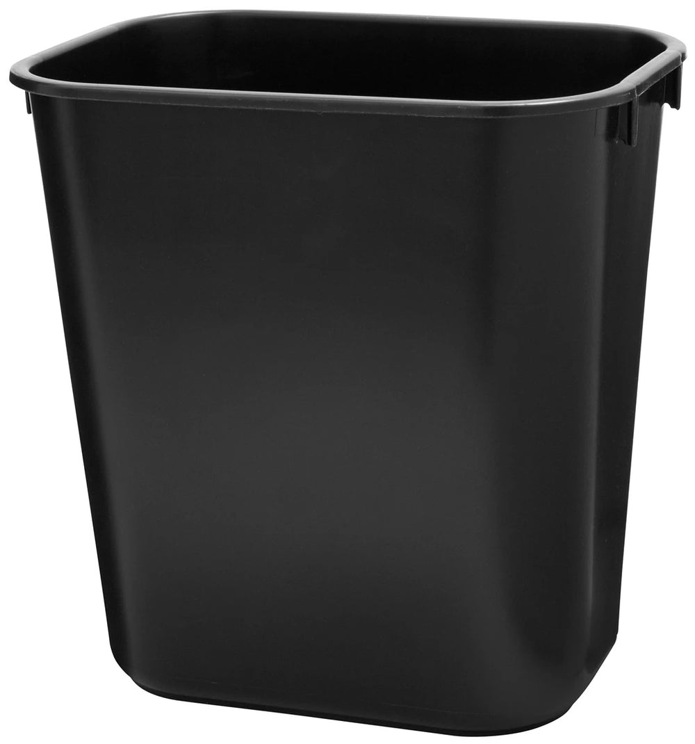 Rubbermaid FG295500BLA Small Rectangular Wastebasket / Trash Can 13 Qt. (3-1/4 Gal.) - Black