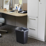 Rubbermaid FG295600BLA Medium Rectangular Wastebasket / Trash Can 28-1/8 Qt. - Black