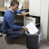 Rubbermaid FG295600BLA Medium Rectangular Wastebasket / Trash Can 28-1/8 Qt. - Black