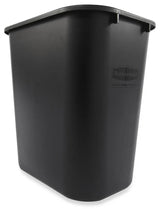 Rubbermaid FG295600BLA Medium Rectangular Wastebasket / Trash Can 28-1/8 Qt. - Black