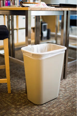 Rubbermaid FG295700BEIG Large Rectangular Wastebasket / Trash Can 44-1/4 Qt. (10-1/4 Gal.) - Beige