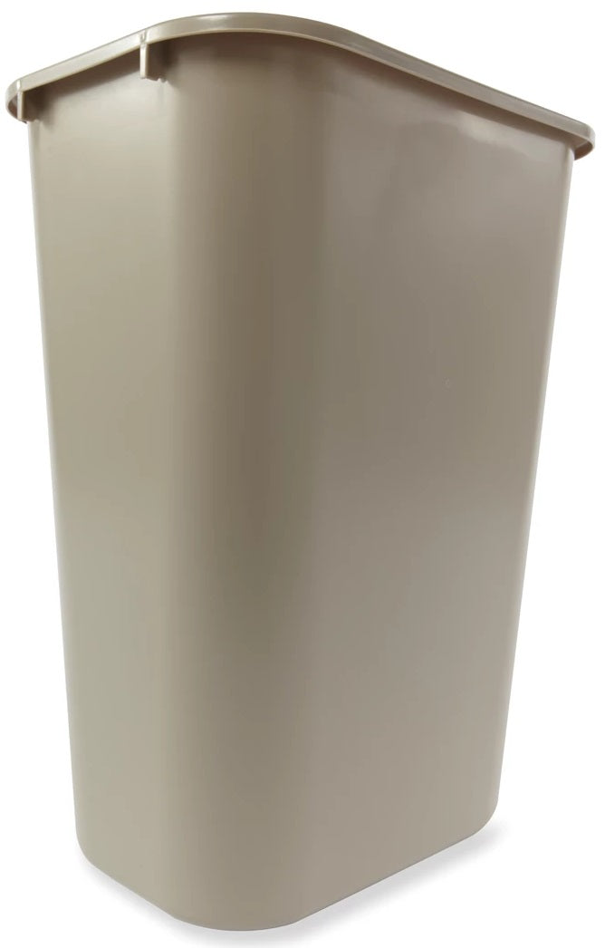 Rubbermaid FG295700BEIG Large Rectangular Wastebasket / Trash Can 44-1/4 Qt. (10-1/4 Gal.) - Beige