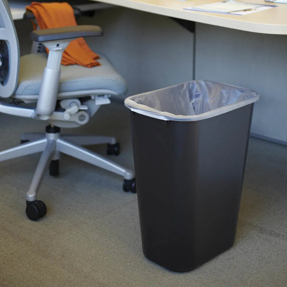 Rubbermaid FG295700BLA Large Rectangular Wastebasket / Trash Can 44-1/4 Qt. - Black