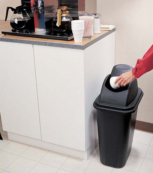 Rubbermaid FG306700BLA Untouchable Swing-Top Dome Lid for 41.3 Qt. / 10-1/4-Gallon Wastebasket - Black