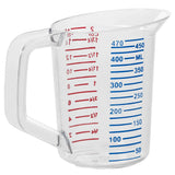 Rubbermaid FG321500CLR Bouncer Polycarbonate Plastic Measuring Cup - 1 Pint - Clear