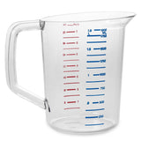Rubbermaid FG321700CLR Bouncer Polycarbonate Plastic Measuring Cup - 2 Qt. - Clear