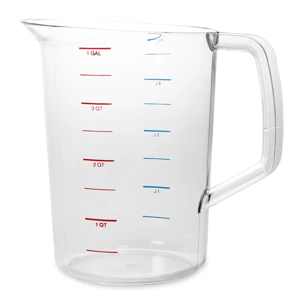 Rubbermaid FG321800CLR Bouncer Polycarbonate Plastic Measuring Cup - 4 Qt. - Clear