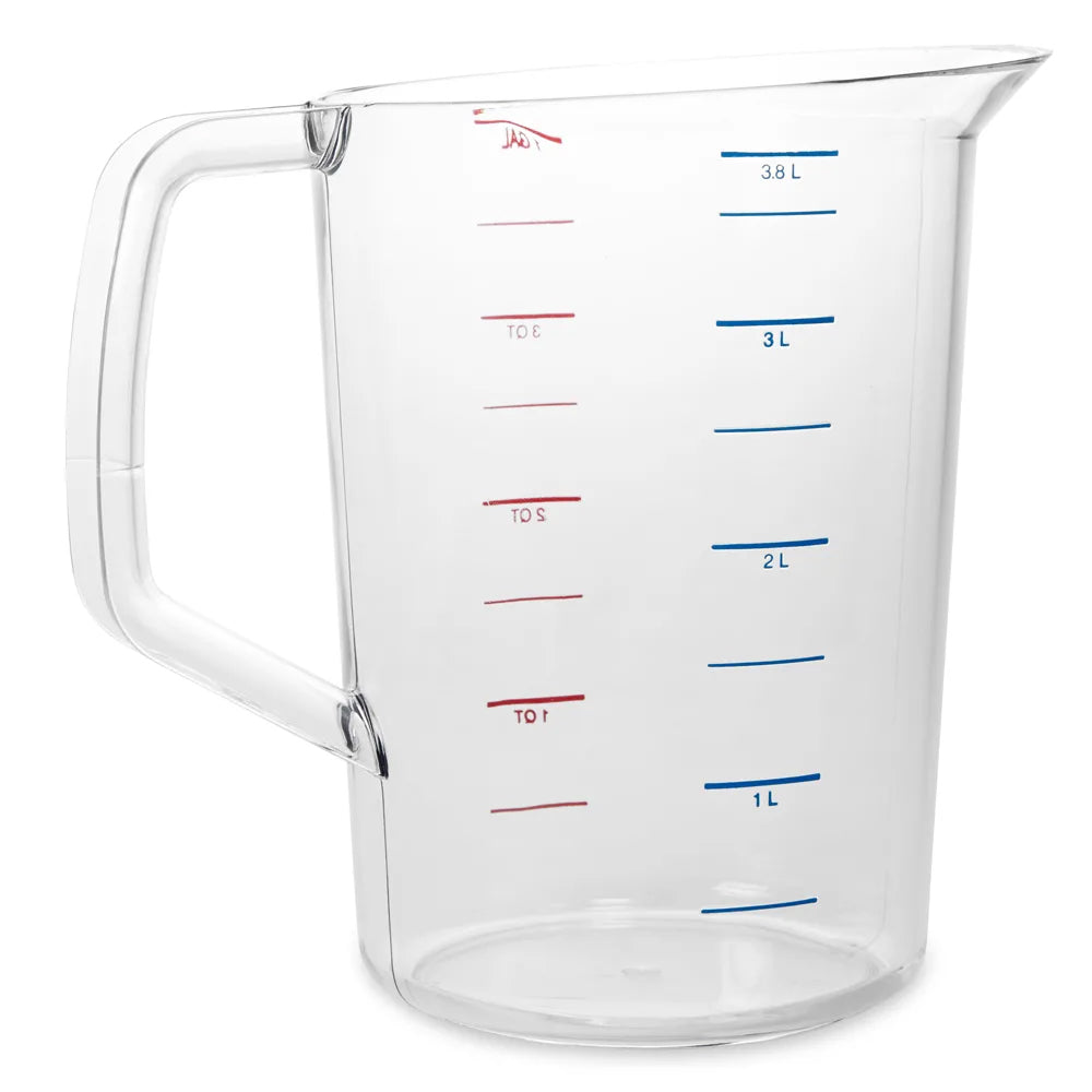 Rubbermaid FG321800CLR Bouncer Polycarbonate Plastic Measuring Cup - 4 Qt. - Clear