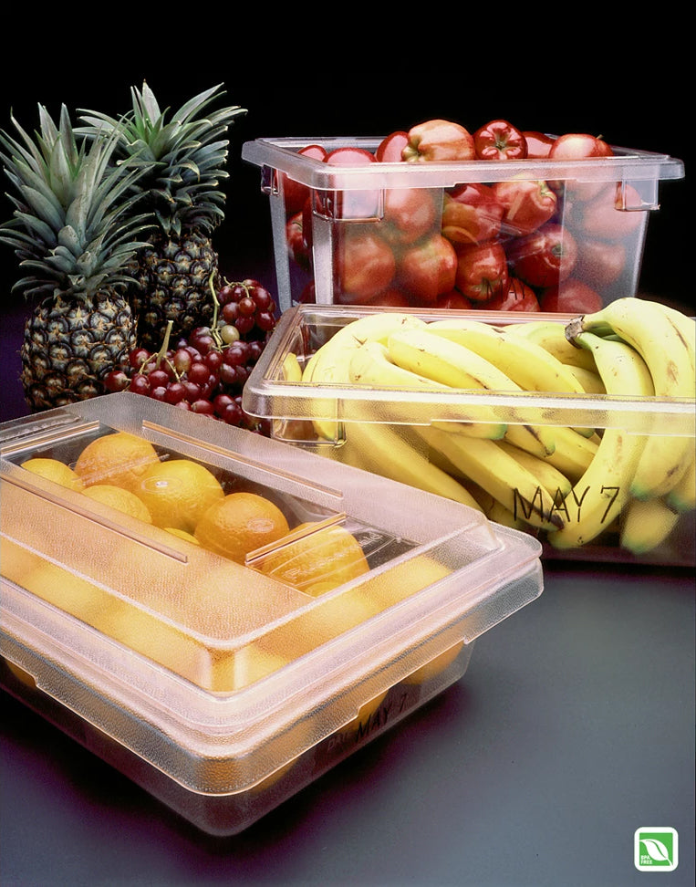 Rubbermaid FG330100CLR Polycarbonate Food / Tote Box 26" x 18" x 15"D - 21-1/2 Gal. - Clear