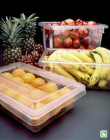 Rubbermaid FG330100CLR Polycarbonate Food / Tote Box 26" x 18" x 15"D - 21-1/2 Gal. - Clear
