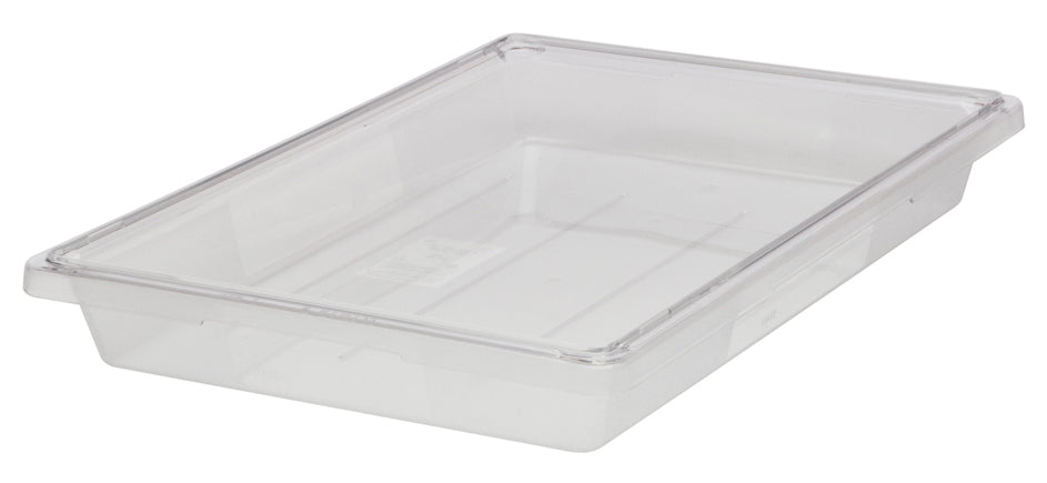 Rubbermaid FG330600CLR Polycarbonate Food / Tote Box 26" x 18" x 3-1/2"D - 5 Gal. - Clear