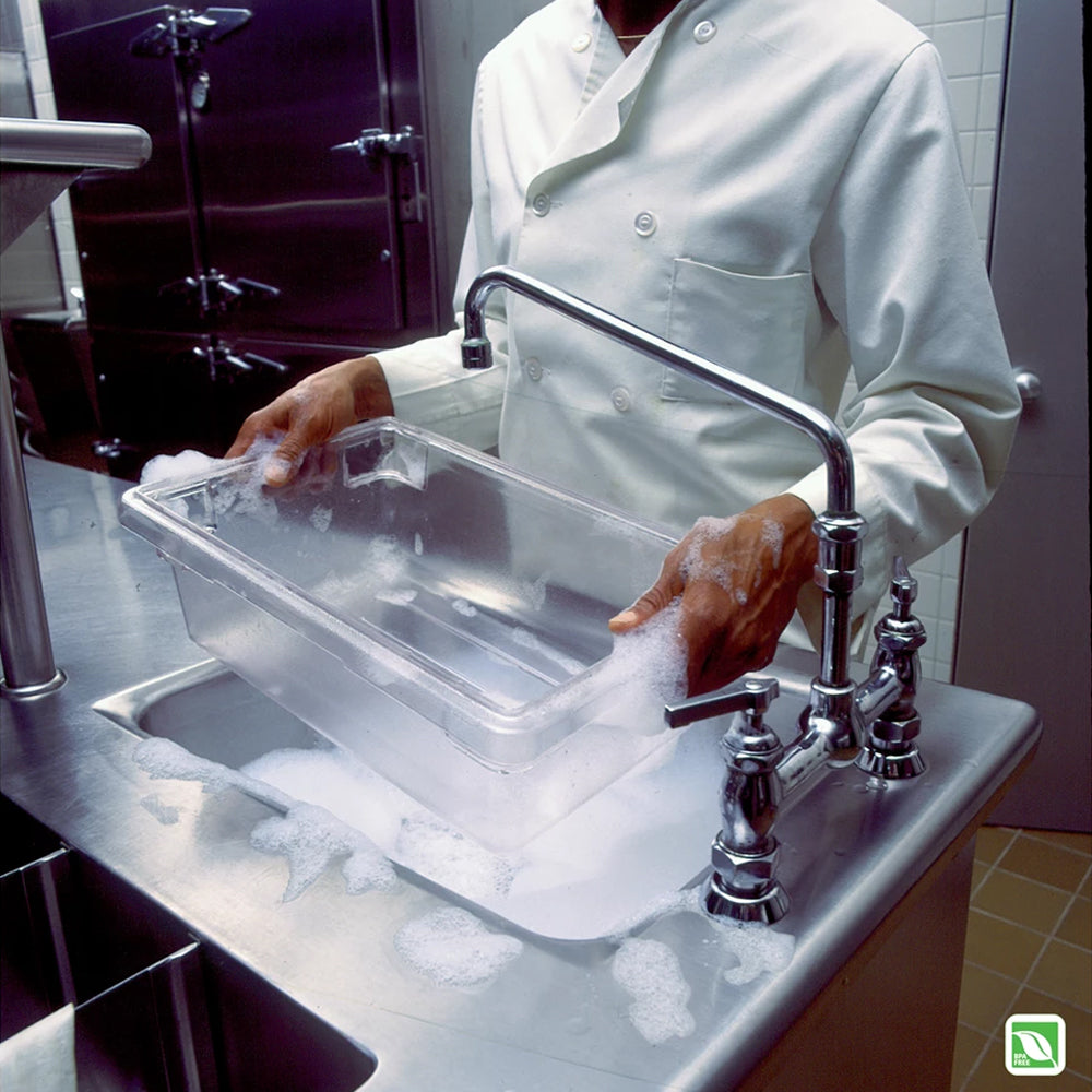 Rubbermaid FG330900CLR Polycarbonate Food / Tote Box 18" x 12" x 6"D - 3-1/2 Gal. - Clear