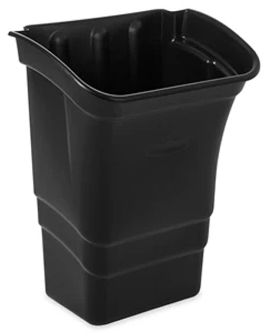 Rubbermaid FG335388BLA Utility / Service / Bus Cart Refuse Bin 8 gal. - Black