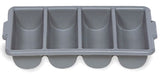 Rubbermaid FG336200GRAY Plastic 4-Compartment Cutlery Bin - Gray