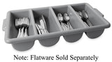 Rubbermaid FG336200GRAY Plastic 4-Compartment Cutlery Bin - Gray