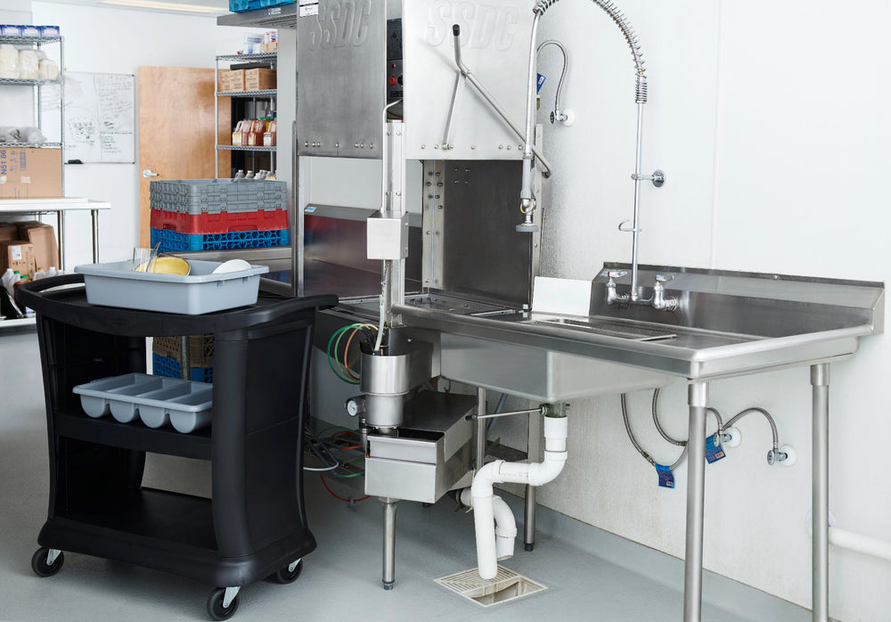 Rubbermaid FG336200GRAY Plastic 4-Compartment Cutlery Bin - Gray