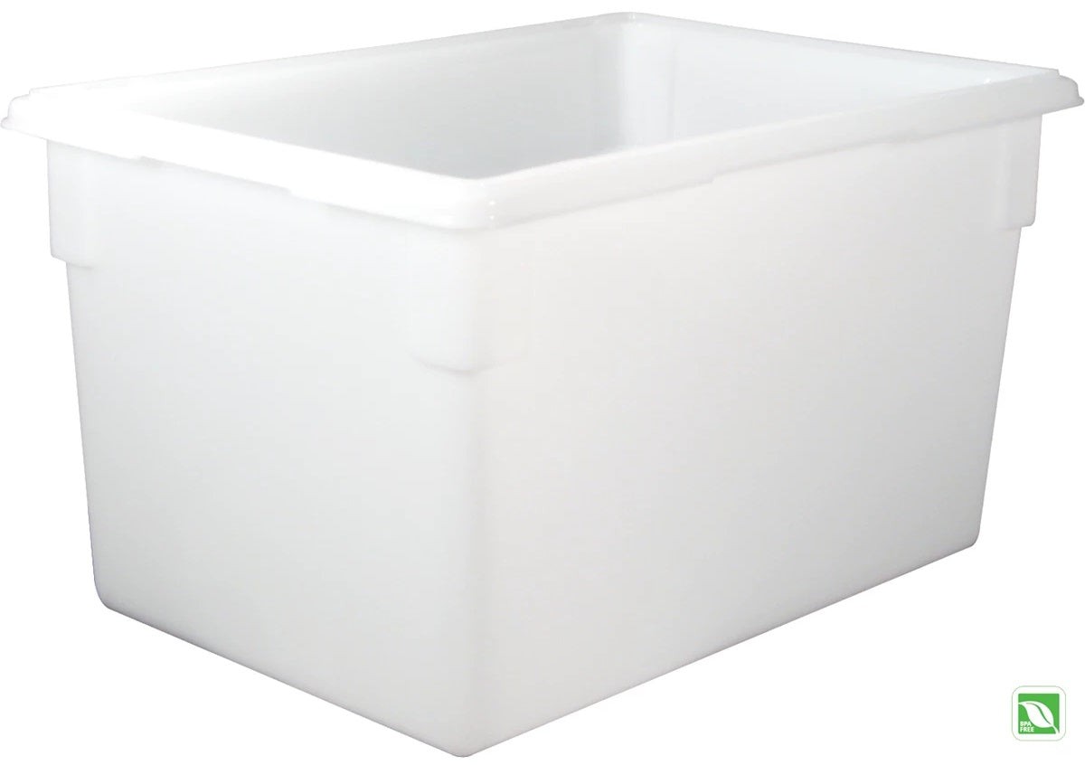 Rubbermaid FG350100WHT Polyethylene Food / Tote Box 26" x 18" x 15"D - 21-1/2 Gal. - White