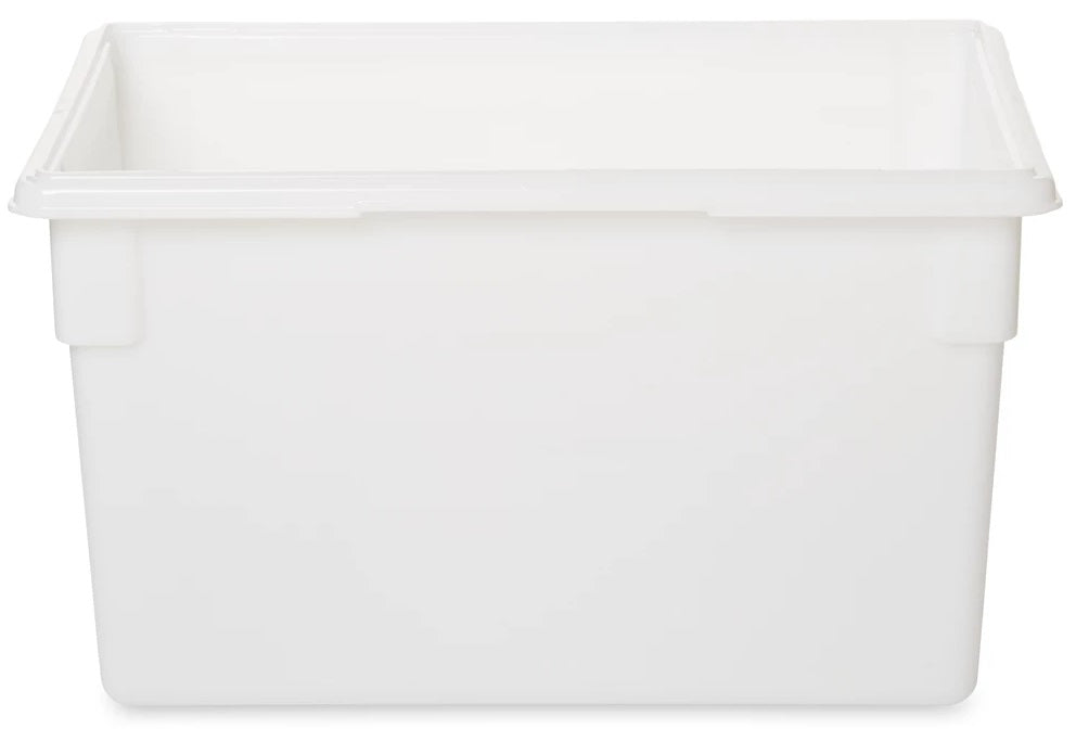Rubbermaid FG350100WHT Polyethylene Food / Tote Box 26" x 18" x 15"D - 21-1/2 Gal. - White
