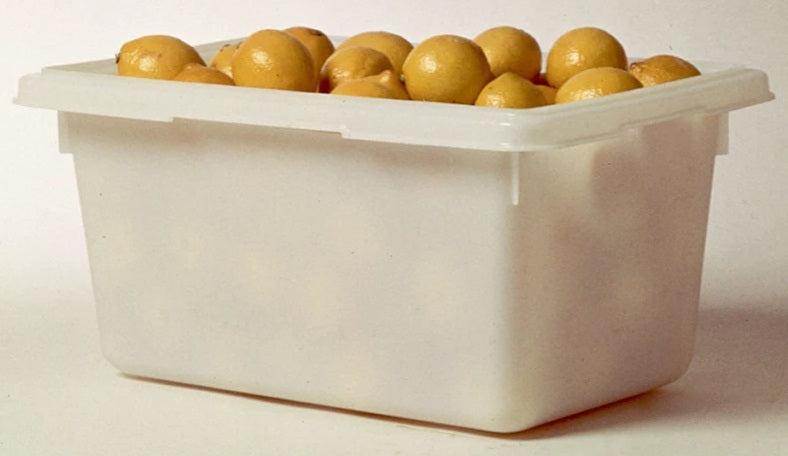 Rubbermaid FG350400WHT Polyethylene Food / Tote Box 18" x 12" x 9"D - 5 Gal. - White