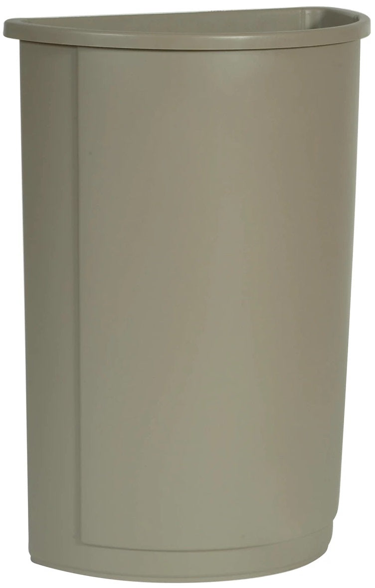 Rubbermaid FG352000BEIG Untouchable Half Round Container / Trash Can 21 Gal. - Beige