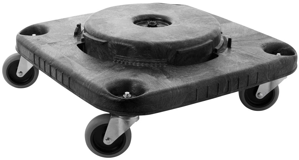 Rubbermaid FG353000BLA BRUTE Plastic Square Trash Can Dolly 17-1/4" - Black - 250 lb Capacity - for 3526 and 3536 Containers