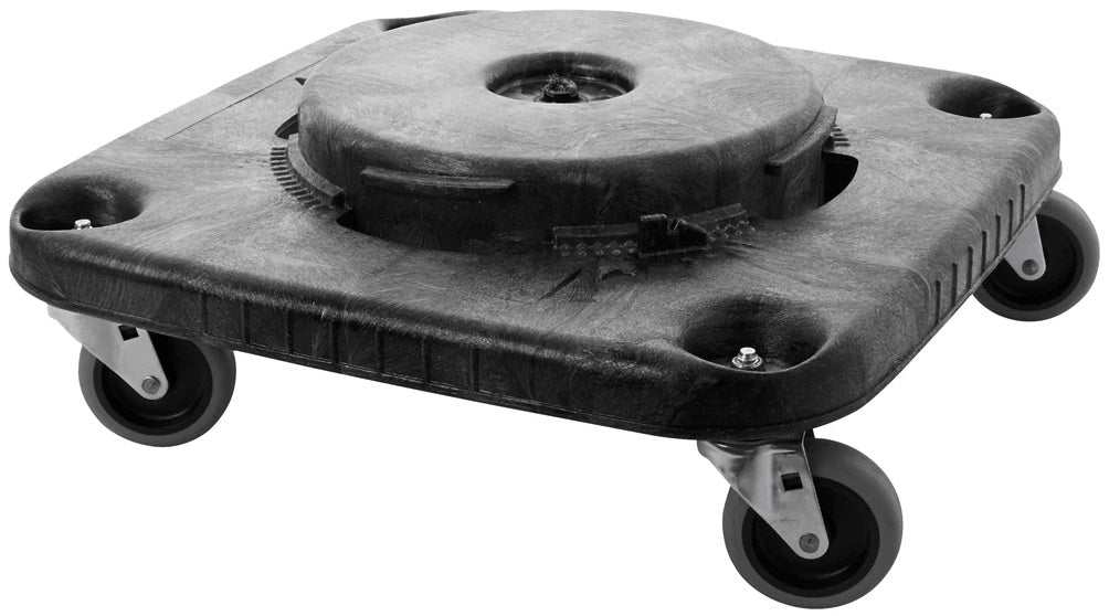 Rubbermaid FG353000BLA BRUTE Plastic Square Trash Can Dolly 17-1/4" - Black - 250 lb Capacity - for 3526 and 3536 Containers