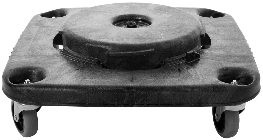 Rubbermaid FG353000BLA BRUTE Plastic Square Trash Can Dolly 17-1/4" - Black - 250 lb Capacity - for 3526 and 3536 Containers